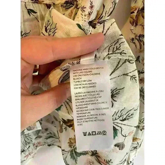 Ginevra for Anthropologie Cottage Core Lace Floral Babydoll Blouse Size Small - Picture 9 of 9